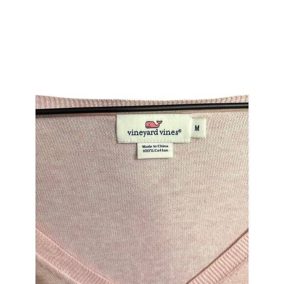 Vineyard Vines Pink V-Neck Sweater M 100% Cotton - Picture 5 of 5